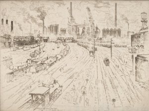 Gleise, Oberhausen, 1910 von Joseph Pennell