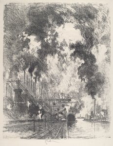 Erz entladen von Joseph Pennell