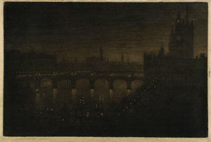 Westminster Nacht - Von meinem Atelierfenster von Joseph Pennell