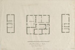 Sandon Hall - Plan des Kammergeschosses: Gravur, undatiert [1769-1771] von Joseph Pickford