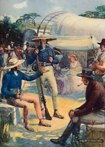 1820 Siedler und ihre Buren-Konvois, 1909 von Joseph Ratcliffe Skelton