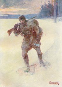 Allein über den unberührten Schnee, ca. 1908-1920 von Joseph Ratcliffe Skelton