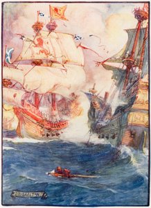 Seeschlacht zwischen den Schotten und Engländern von Joseph Ratcliffe Skelton