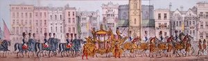Panoramadarstellung des königlichen Fortschritts von Königin Victoria durch die Stadt London am 9. November 1837 (Detail)