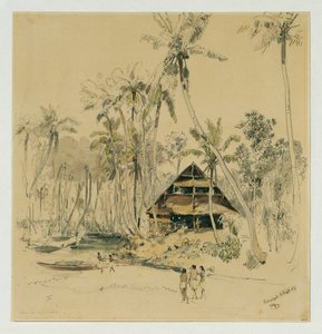 Das Haus des Missionars auf der Insel Puinipet (Ponape), Caroline Islands