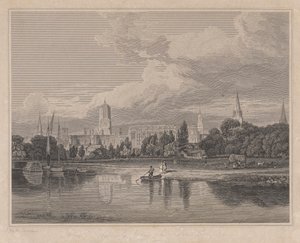 Südansicht von Christ Church, etc. von den Wiesen... von Joseph Skelton