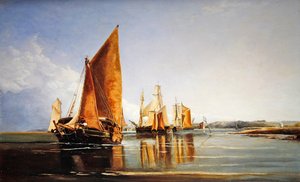 Ein voll beladener Lastkahn unter Segel von Joseph Stannard