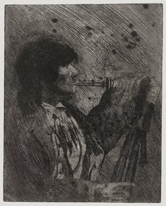 Mann spielt Dudelsack, gedruckt von Sigmund Abeles und Edmond Casarella von Joseph Stella