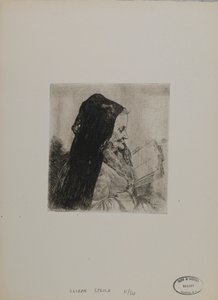 Ohne Titel--Alte Frau beim Lesen von Joseph Stella