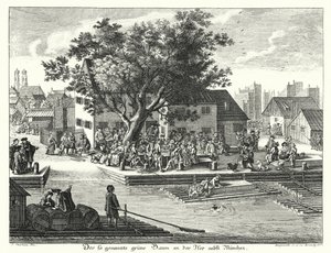 Der Gruene Baum Gasthof bei München (Stich) von Joseph Stephan