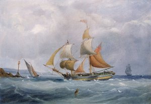 Ein Handelsschiff betritt die Mündung des Avon in Bristol (England) von Joseph Walter