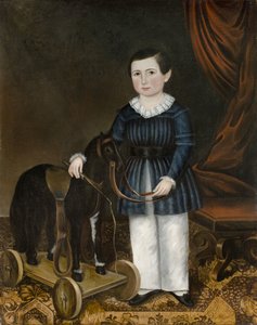 Junge mit einem Spielzeugpferd, ca. 1845 von Joseph Whiting Stock
