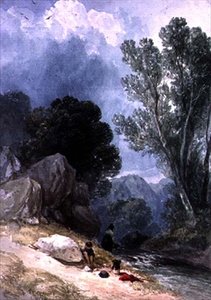 Landschaft mit Figuren von Joseph William Allen