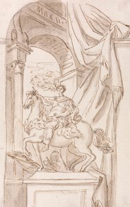 Eine Studie der Statue von Agostino Cornacchini von Karl dem Großen, Petersdom, Rom