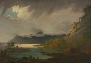 Derwent Water, mit Skiddaw in der Ferne von Joseph Wright of Derby