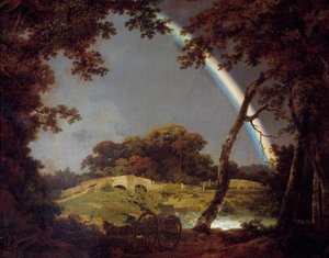 Landschaft mit Regenbogen von Joseph Wright of Derby