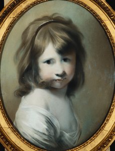 Porträt von Harriet Wright, der Tochter des Künstlers, als Kind, Brustlänge, über die rechte Schulter blickend