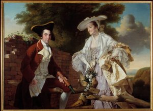 Porträt des Kartographen Peter Perez Burdett und seiner Frau Hannah von Joseph Wright of Derby