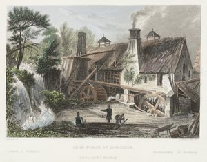 Eisenschmiede in Rouillon, graviert von J. Shury von Joseph after Fussell