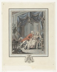 Junger Mann versucht eine Dame zu verführen von Joseph de Longueil