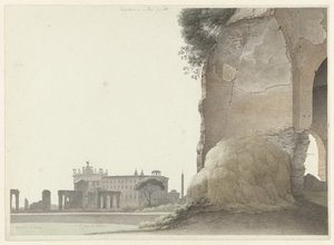 Die Basilika San Giovanni in Laterano mit dem Tempel der Minerva Medica im Vordergrund von Josephus Augustus Knip