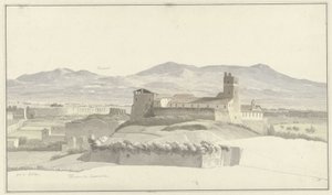 Die Thermen von Caracalla in Rom, mit Frascati in der Ferne von Josephus Augustus Knip