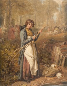Rinde schälen im Wychwood Forest, Oxfordshire, 1818 von Joshua Cristall
