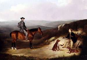 John Kerr Watson auf einem Schusspferd mit seinem Wächter auf den Yorkshire Moors von Joshua Dalby