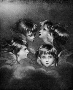 Ein Kinderporträt in verschiedenen Ansichten: Engelsköpfe, um 1786, 1911 von Joshua Reynolds