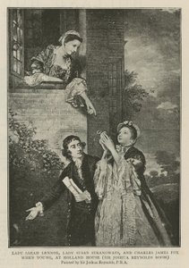 Lady Sarah Lennox, Lady Susan Strangways und Charles James Fox als junge Menschen im Holland House von Joshua Reynolds