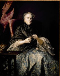 Porträt von Anne, zweite Gräfin von Albemarle, beim Knotenbinden von Joshua Reynolds