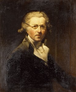 Porträt des Künstlers, halblang, in einem olivgrünen Mantel, mit Brille von Joshua Reynolds