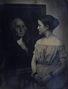 Mädchen mit Porträt von George Washington, ca. 1850 von Josiah Johnson Hawes, Albert Sands Southworth
