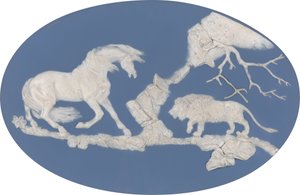 Pferd erschreckt durch einen Löwen (Episode A)