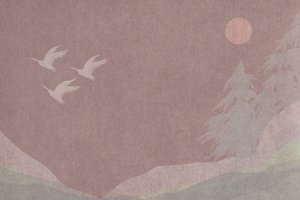 Vögel über Waldmond