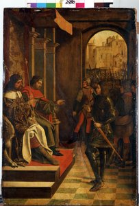 Der heilige Sebastian vor den Kaisern Diokletian und Maximian von Josse (fl.1493 1508) Lieferinxe