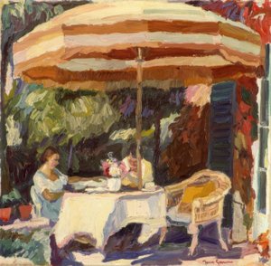Terrasse im Sonnenlicht