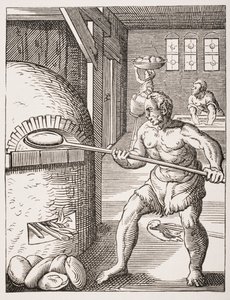 Der Bäcker. 19. Jahrhundert Reproduktion des 16. Jahrhunderts (Gravur)