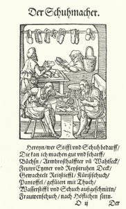 Der Schuhmacher (Stich) von Jost (after) Amman