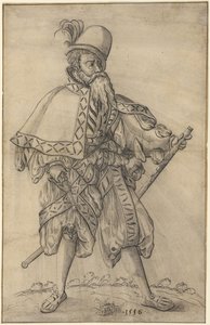 Ein Offizier im Rang eines „Obersten Feldprofosses“ in der kaiserlichen Armee von Jost Amman