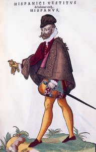 Kostüm eines spanischen Adligen, Gravur aus Habitus praecipuorum popularum