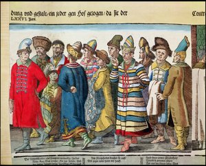 Die Große Gesandtschaft von Iwan IV. von Russland zum Heiligen Römischen Kaiser in Regensburg 1576 (Detail) von Jost Amman