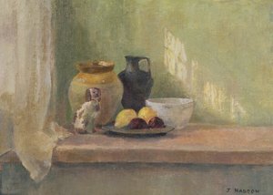 Stillleben mit Porzellanhund von Joyce Haddon