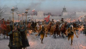 Abreise von Wilanów von John III Sobieski und Marysienka, 1897 von Jozef Brandt