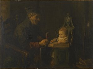 Alter Mann und Baby von Jozef Israëls