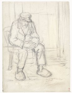 Sitzender alter Bauer von Jozef Israëls