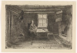 Interieur mit Mutter und Kind