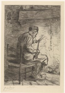Interieur mit Raucher von Jozef Israëls