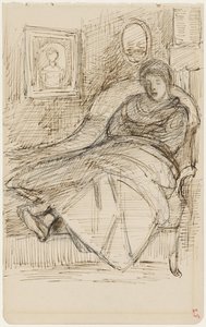Schlummernde Frau auf einem Sofa