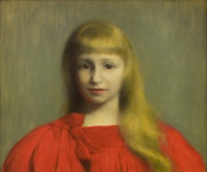 Kleines Mädchen im roten Kleid